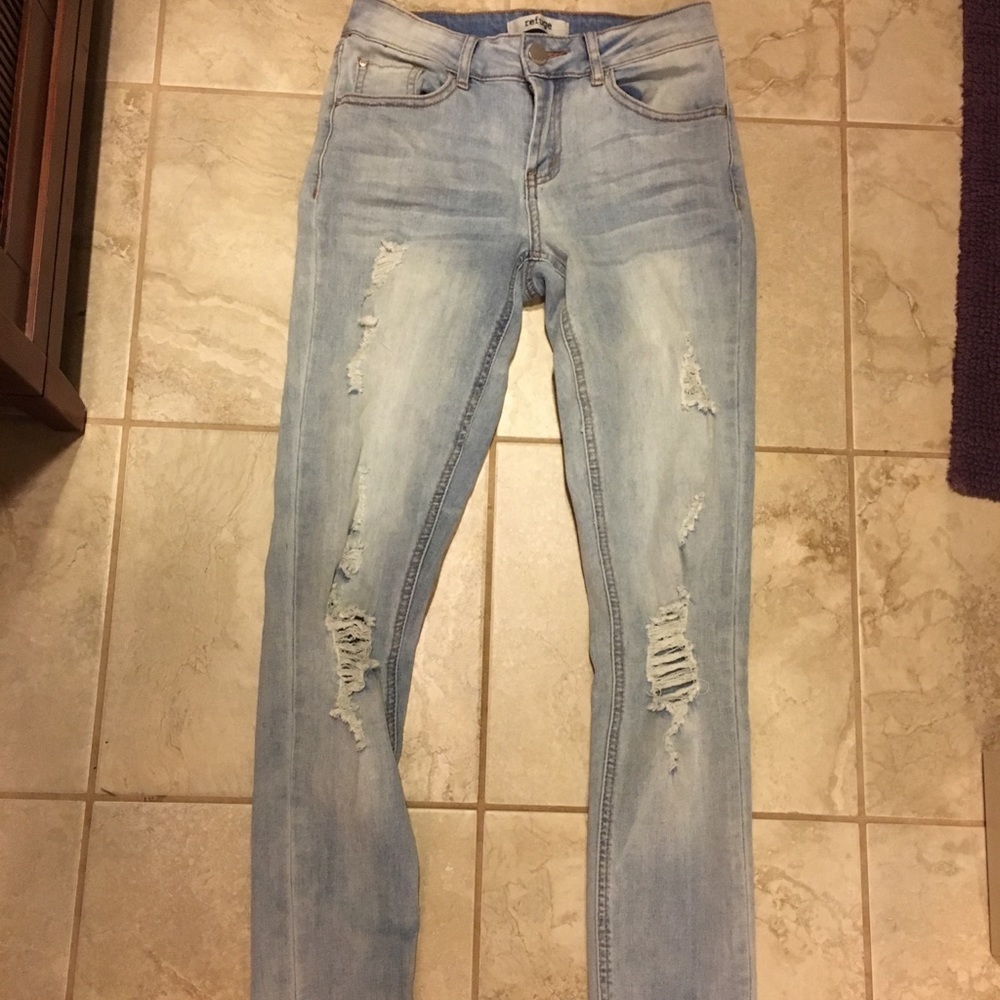 ripped light wash jeans